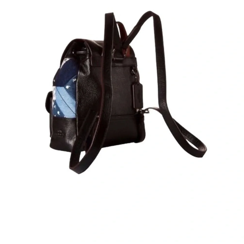 Coach Patchwork Turnlock Rucksack Backpack 37743 Canyon Quilt Denim